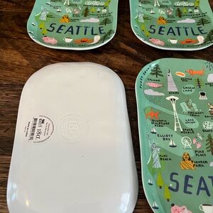 (4) TRINKET TRAY Plate: SEATTLE  by Anne Bentley